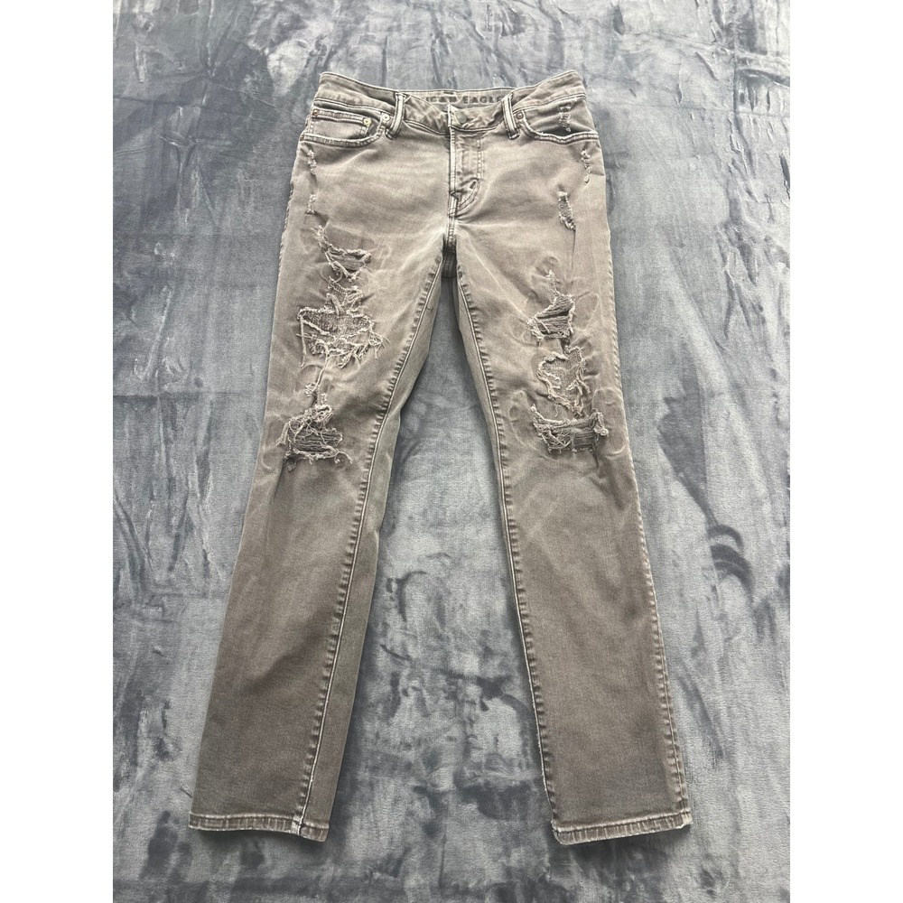 American Eagle Next Level Flex Jeans Mens 30x30 Grey Distressed Ripped Slim Fit‎